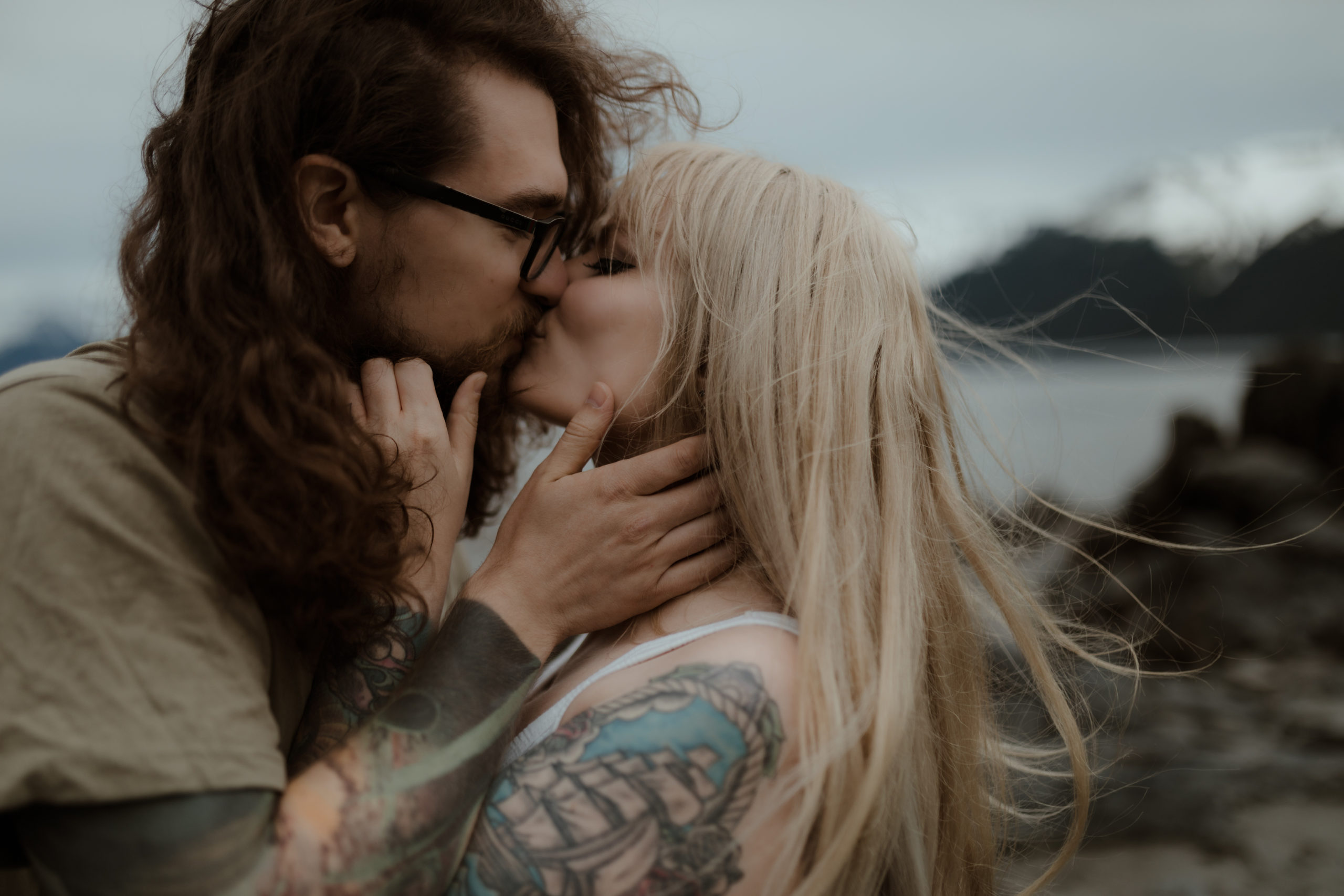 tattoo couple embracing