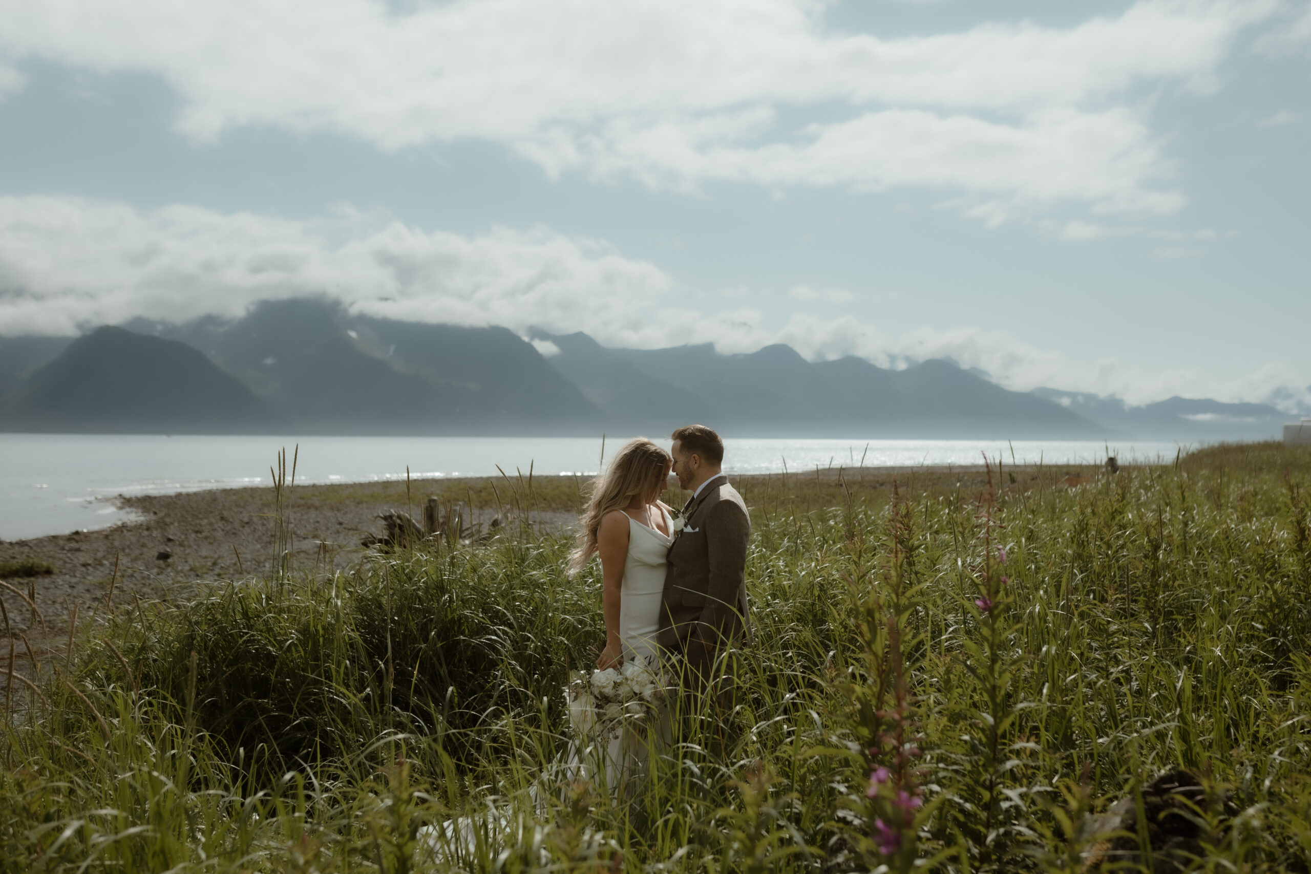 Alaska seaside forest wedding in Millers Landing, Alaska