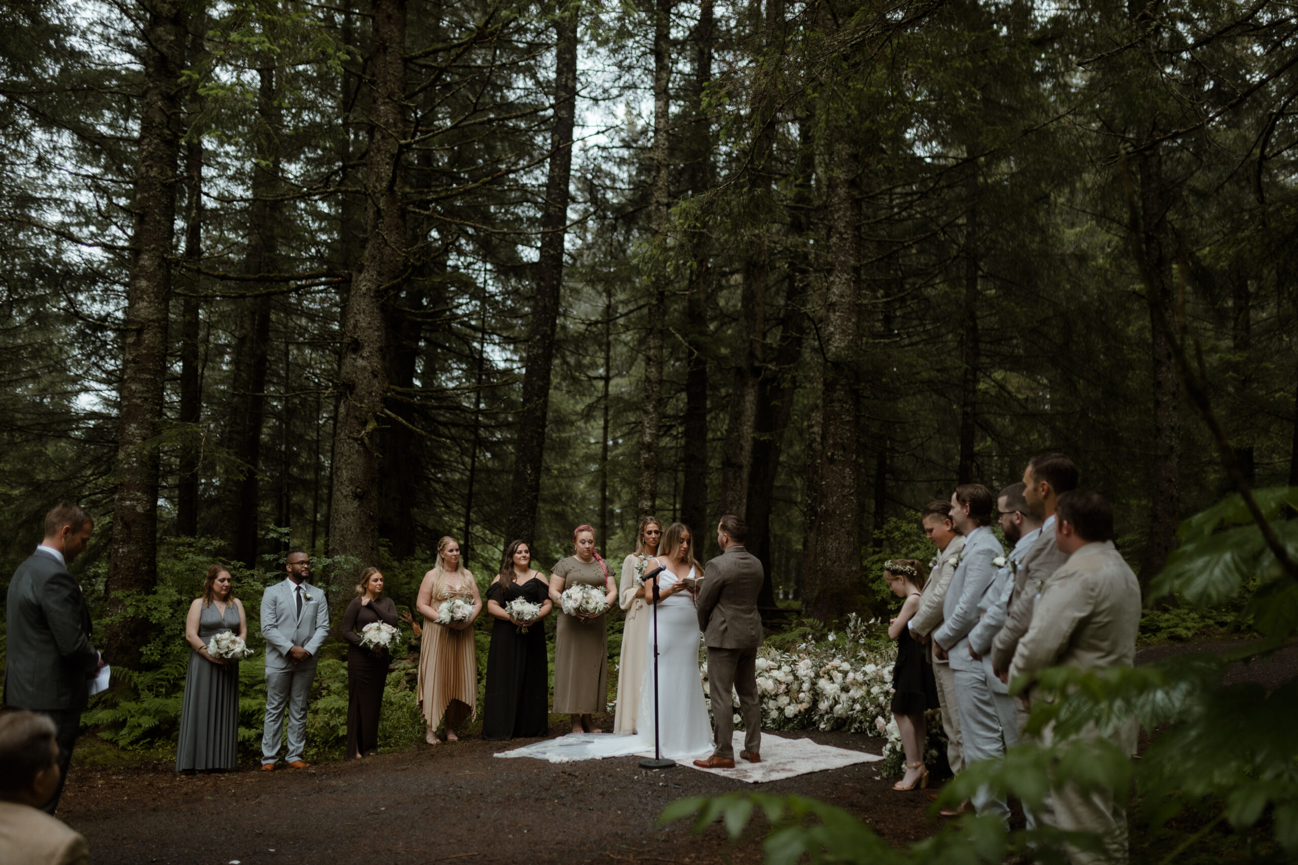 Wedding ceremony at Millers Landing in Seward, Alaska
